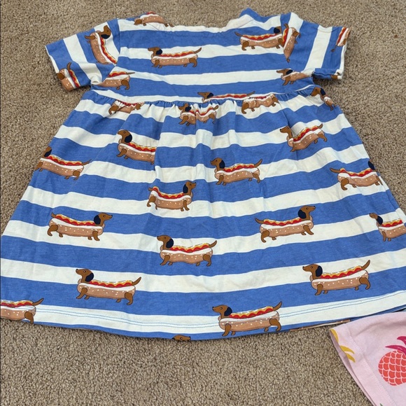 Mini Boden girls bundle brunch breakfast pineapples hot dogs unicorns dress pjs - Picture 3 of 16
